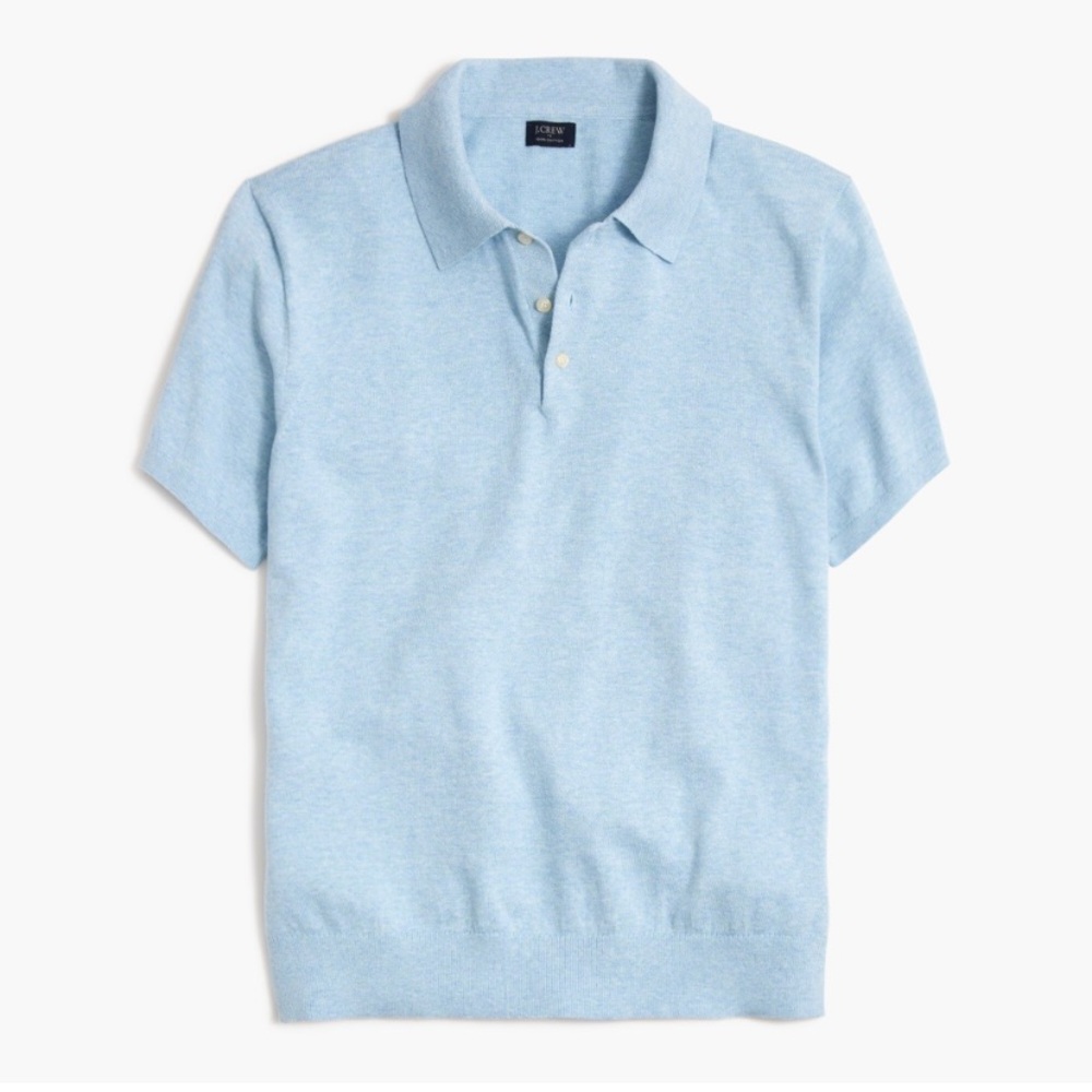 J.crew 100% Cotton Baby Blue Short Sleeve Polo Sweater New with Tag Size Medium